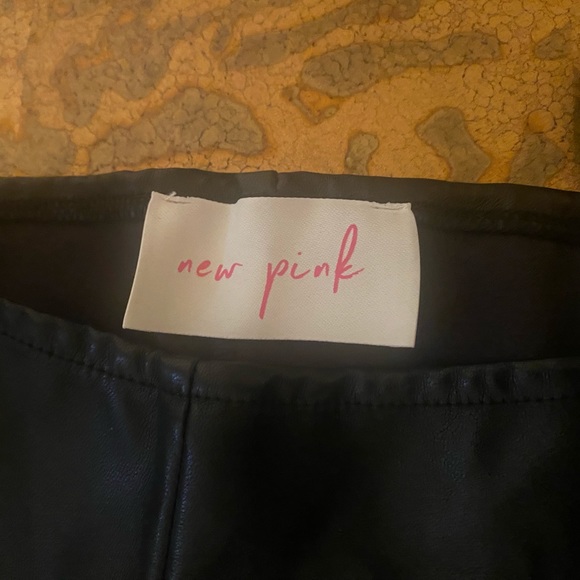 New Pink black pleather pants, brand new, size medium but fits like a small - Picture 2 of 7